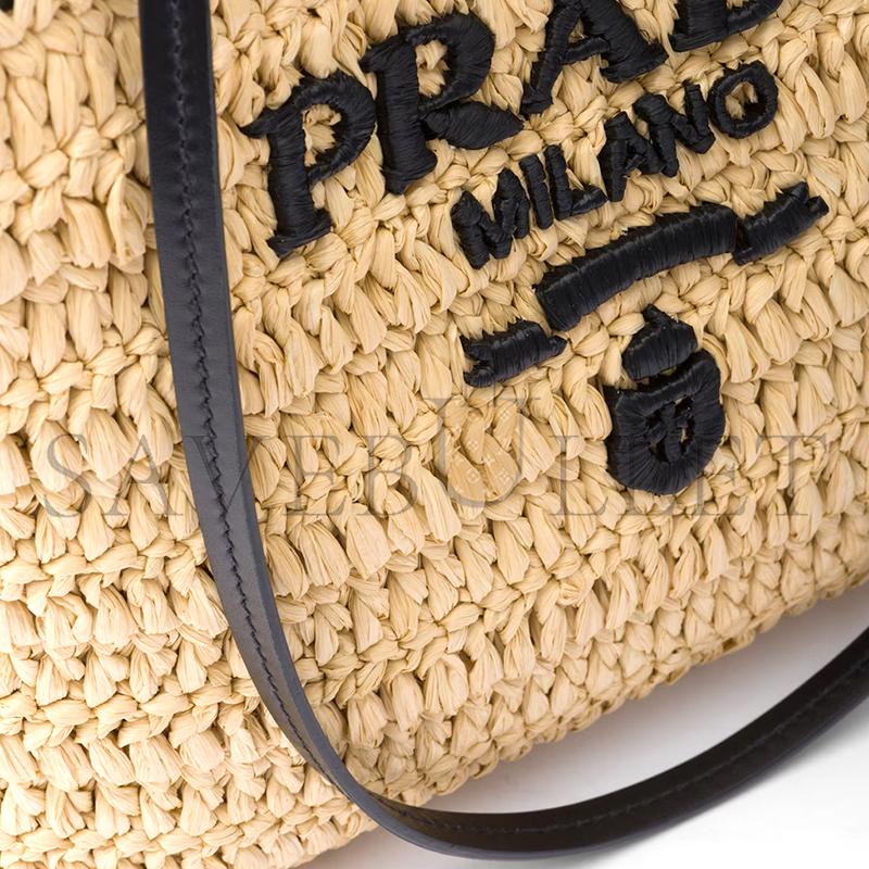 PRADA SMALL CROCHET AND LEATHER TOTE BAG 1BG501 (21*16*10cm)
